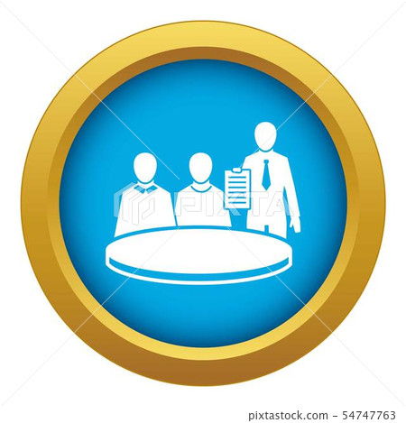 Round table icon blue vector isolated Round table icon blue vector isolated 54747763