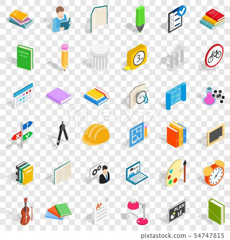 College education icons set, isometric style 54747815
