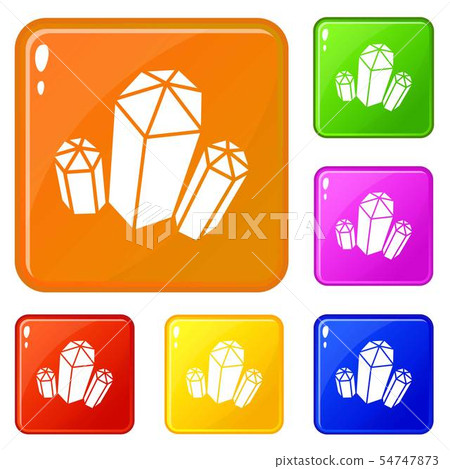Diamond icons set vector color 54747873