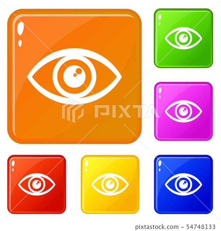 Human eye icons set vector color 54748133
