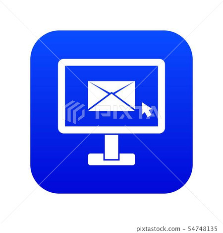 Monitor with email sign icon digital blue 54748135