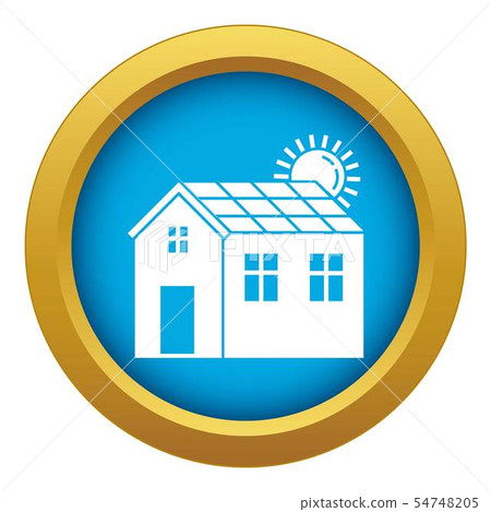 Solar panel house icon blue vector isolated 54748205