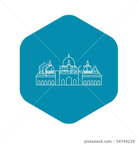 Sheikh Zayed mosque, Abu Dhabi icon, outline style Sheikh Zayed mosque, Abu Dhabi icon, outline style 54748239