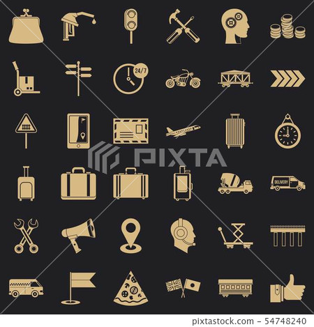 Transportation icons set, simple style Transportation icons set, simple style 54748240