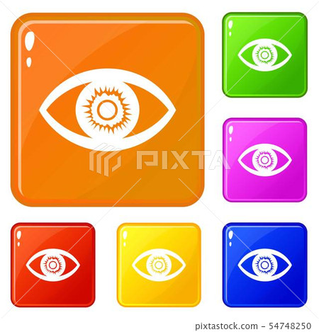 One eye icons set vector color One eye icons set vector color 54748250