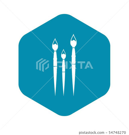 Three brushes for painting icon, simple style - Stock Illustration ...