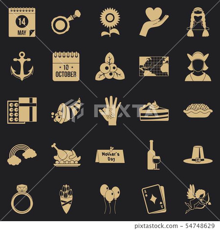 List icons set, simple style List icons set, simple style 54748629