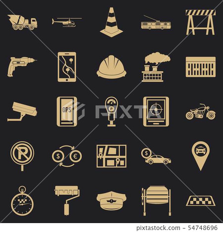 Mechanical engineering icons set, simple style Mechanical engineering icons set, simple style 54748696