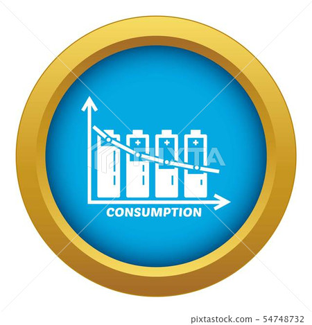 Energy battery consumption icon blue vector isolated Energy battery consumption icon blue vector isolated 54748732