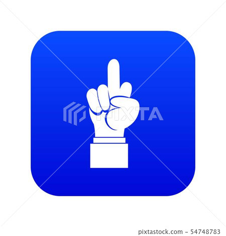 Middle finger hand sign icon digital blue Middle finger hand sign icon digital blue 54748783