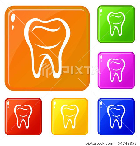 Tooth icons set vector color Tooth icons set vector color 54748855