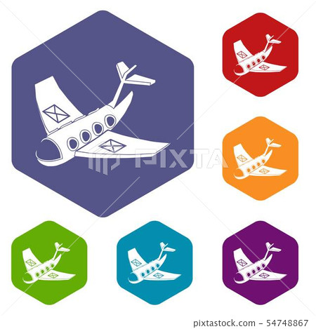 Air post delivery icons vector hexahedron Air post delivery icons vector hexahedron 54748867