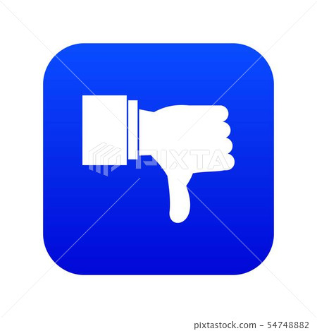 Thumb down gesture icon digital blue - Stock Illustration [54748882 ...