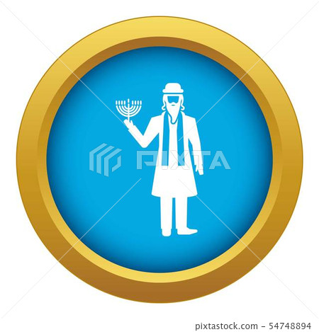 Jewish man icon blue vector isolated 54748894