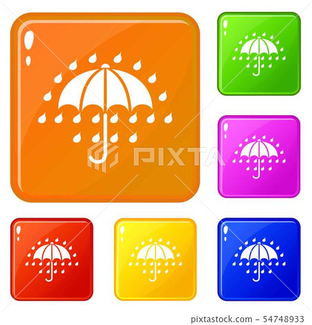 Umbrella icons set vector color Umbrella icons set vector color 54748933
