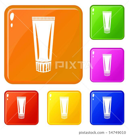 Toothpaste icons set vector color Toothpaste icons set vector color 54749010