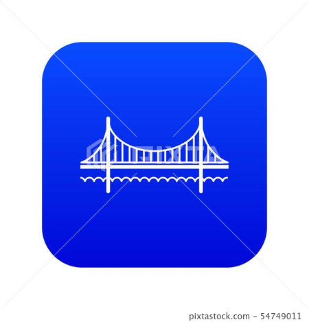 Golden gate bridge icon blue vector Golden gate bridge icon blue vector 54749011