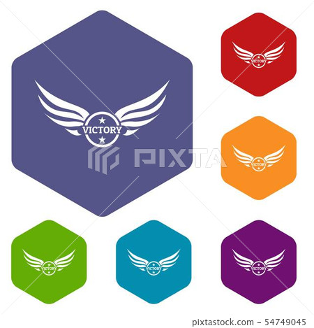 Win wing icons vector hexahedron 54749045