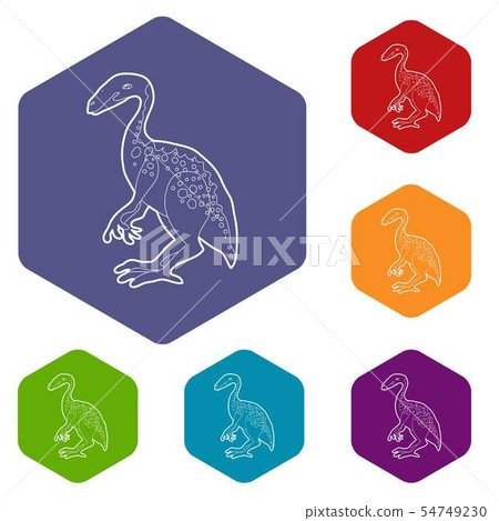 Young dinosaur icons vector hexahedron 54749230