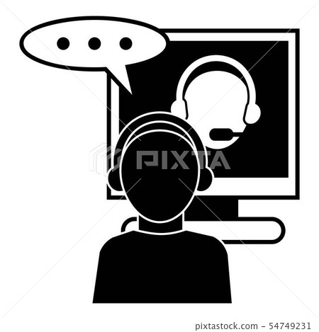 Online seminar icon, simple style 54749231