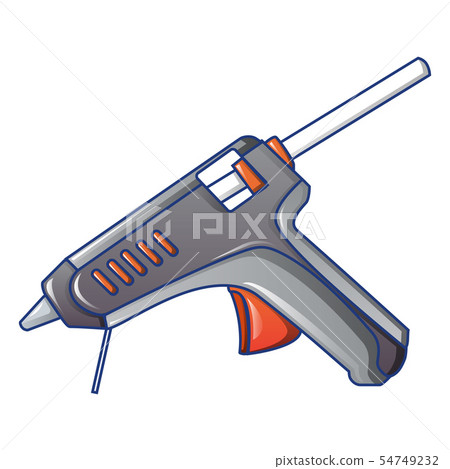 Hot pistol glue icon, cartoon style 54749232