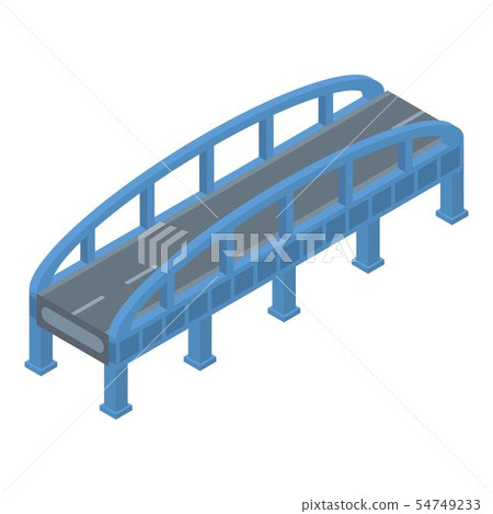 Blue bridge icon, isometric style 54749233