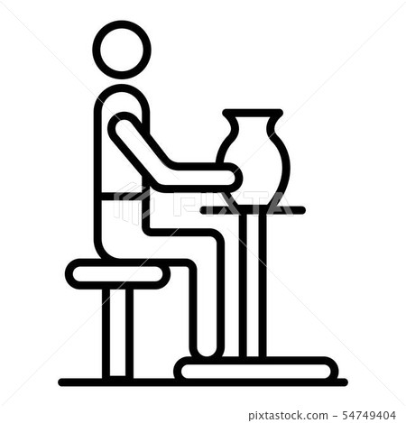 Potter working icon, outline style 54749404