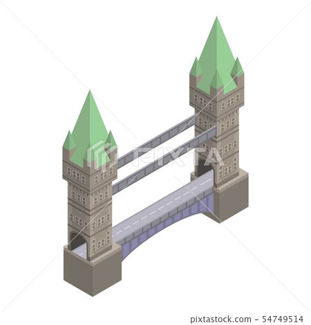London bridge icon, isometric style 54749514