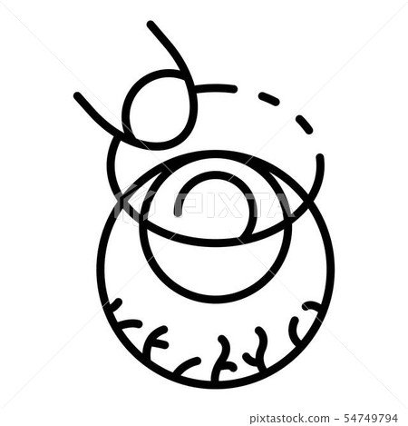 Contact lens on eyeball icon, outline style Contact lens on eyeball icon, outline style 54749794