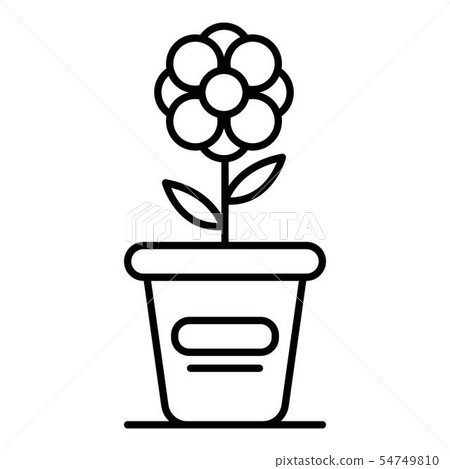 Flower pot icon, outline style Flower pot icon, outline style 54749810