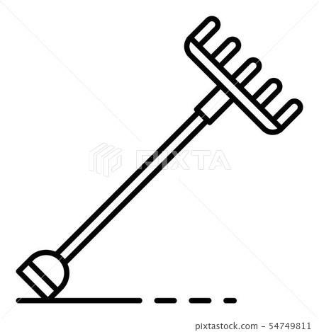 Farm rake icon, outline style 54749811