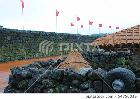 鎮民俗村,韓屋,茅草屋,城鎮,城牆, 鎮民俗村,韓屋,茅草屋,城鎮,城牆, 54750039
