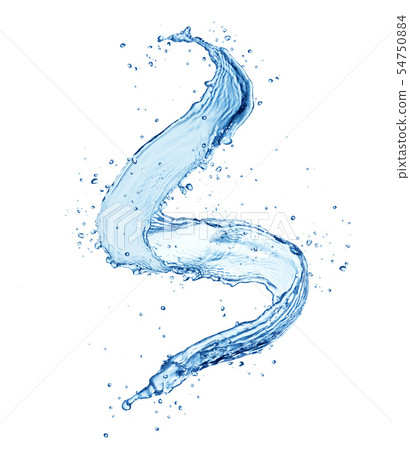 Water spiral splash isolated on white background 54750884