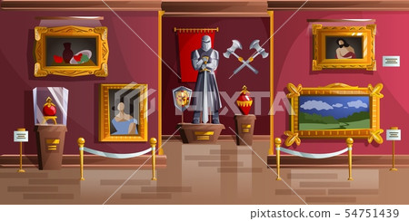 Museum exhibition room cartoon vector illustration - Stock Illustration  [54751439] - PIXTA