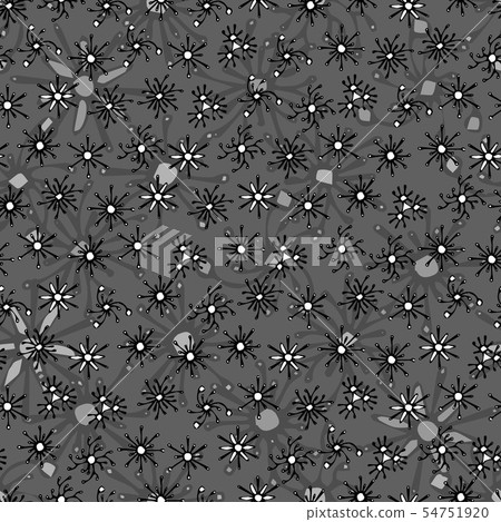 Star seamless pattern. Black and white cute background. Chaotic elements Star seamless pattern. Black and white cute background. Chaotic elements 54751920