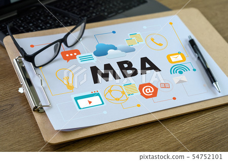 MBA Laptop on table Business Administration 54752101