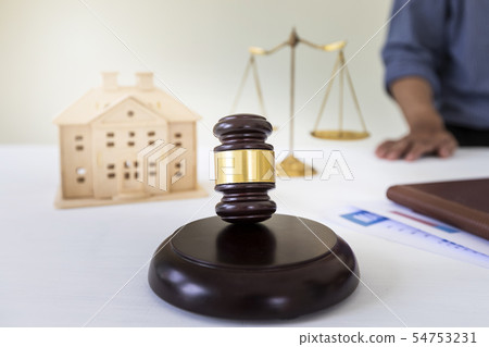 Judge gavel with lawyer bakground. 54753231