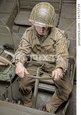 driver of a military vehicle of World War II 54753734