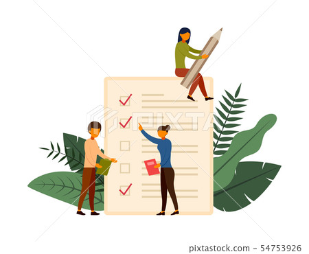 Online survey concept concept with character 54753926