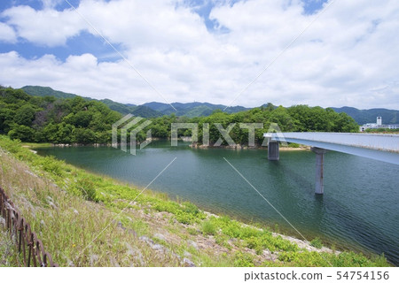 View of Kitayama Reservoir in Nishinomiya City, Hyogo Prefecture View of Kitayama Reservoir in Nishinomiya City, Hyogo Prefecture 54754156