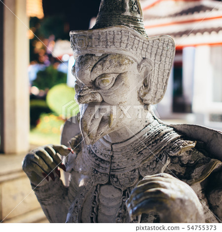 Statue, sculpture at Wat Arun Temple. Bangkok, Thailand. 54755373