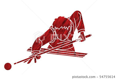 Snooker player action cartoon graphic vector Snooker player action cartoon graphic vector 54755614