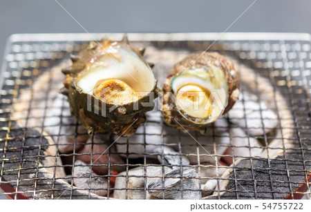 Grilled Sazae, BBQ, bbq, Charcoal-grilled, Grilled, Bintan-charcoal, Seven-Lan, Camp, Meal, Food, Sazae, Eiji 54755722