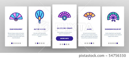 Handheld Elegant Fans Vector Onboarding 54756330