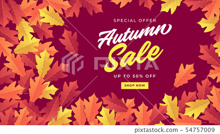 Autumn sale banner for shopping sale. Autumn sale banner for shopping sale. 54757009