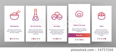 Japanese Food, Sushi Linear Vector Onboarding 54757208