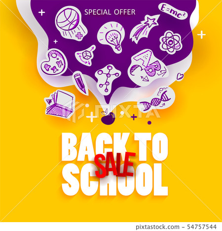 Back to School Sale line art Back to School Sale line art 54757544