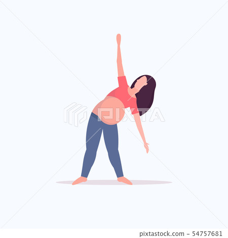 pregnant woman doing stretching physical exercises girl working out fitness pregnancy healthy pregnant woman doing stretching physical exercises girl working out fitness pregnancy healthy 54757681