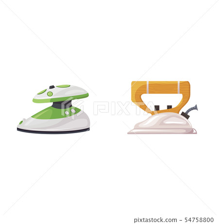 Iron vector ironing electric household appliance steamer of laundry housework illustration irony 54758800