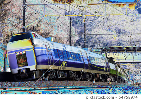 E351 Series Limited Express Super Azusa No. image - Stock